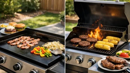 Flat Top vs Gas Grill for Your Backyard Cooking